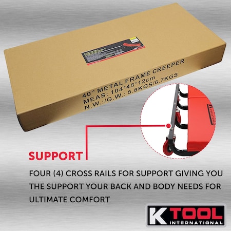 K-Tool International Metal Frame Creeper W/ Adjustable Headre KTI74961